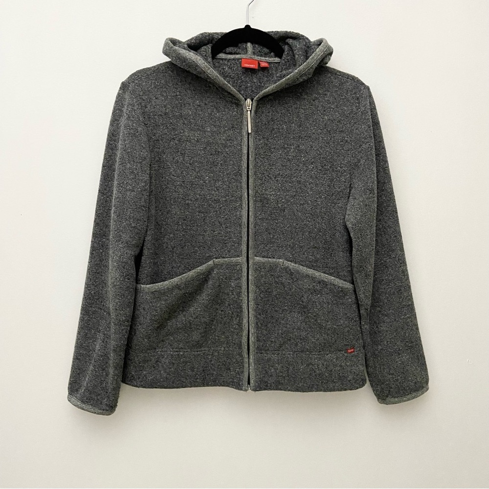 Vintage Esprit Gray Cotton Blend Zip Up Hoodie Sweatshirt